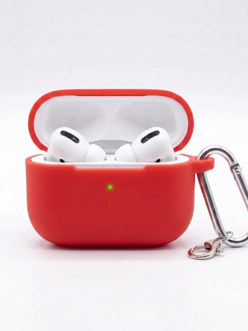 Red Silicone Case for AirPods Pro & Pro 2 with Keychain
